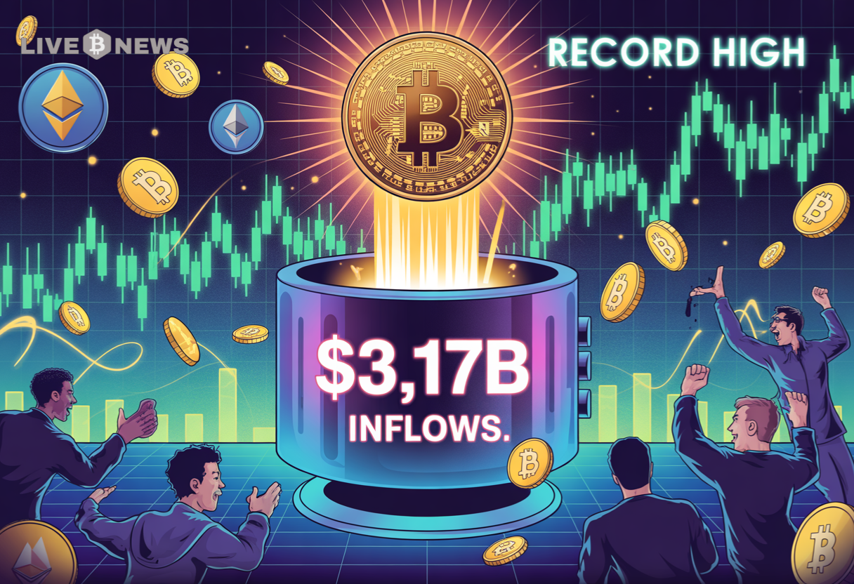 Crypto Market News: Bitcoin Leads $3.17B Inflows as Crypto Investment Hits Record High