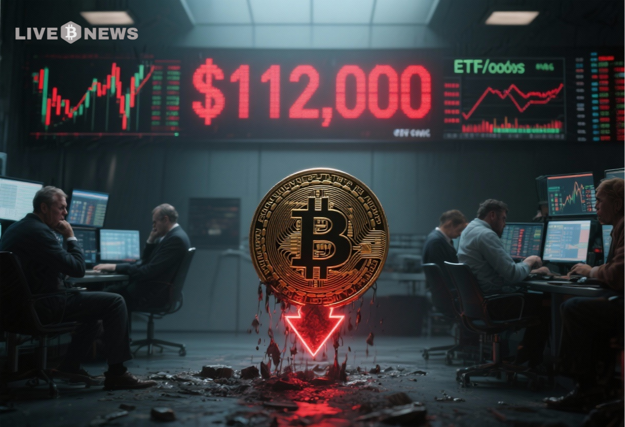 BTC News: Bitcoin Drops Below $112,000 as ETF Outflows and Risk Appetite Decline